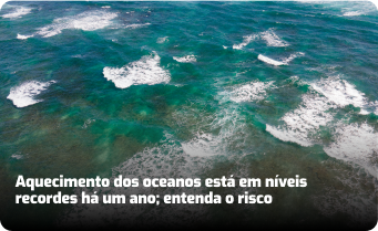 notícia sobre recorde de alta temperaturas nos oceanos